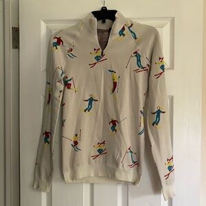 Sweaty Betty Cream Ski Print zip up